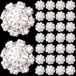 30 pcs 10mm أزرار بلوريون الراين