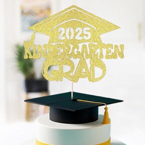 رياض الأطفال 2025 كعكة التخرج خريج توب كونغرات ، 2025 ديكور حفل التخرج في مرحلة ما قبل المدرسة (الأزرق)