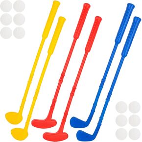 18 PCS Kids Blastic Mini Golf Golf تشمل 6 نوادي للجولف و 12 كرة نوادي غولف Mini للألعاب للأطفال الصغار في الهواء الطلق هدايا حفلة عيد الميلاد ، 3 ألوان