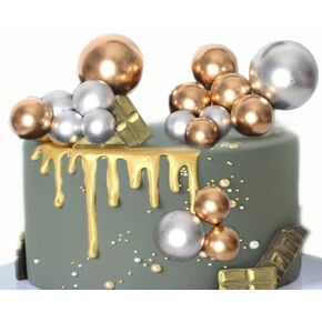 MEMOVAN Balls Cake Topper 16pcs Colorful Bubble Pearl Balls Cake Cupcake Insert Topper Bubble Ball Cake Cupcake Decorations for DIY Birthday Party Baby Shower Wedding Anniversary Party Supplies