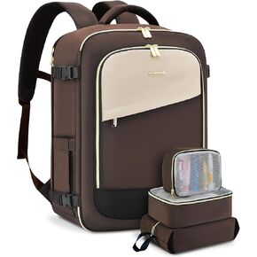 LOVEVOOK Travel Backpack for Women, 40L Carry On Backpack for Airplanes, Personal Item Bag for Airlines Fits 17 inch Laptop, TSA Approved Luggage with 3 Packing Cubes,Waterproof Weekender Gym Backpack