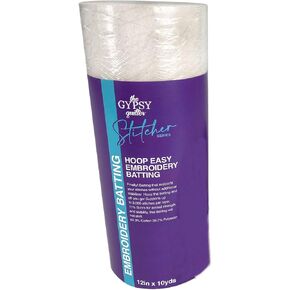 Gypsy Quilter Fusible Woven, Stitcher Series Hoop Easy Embroidery Batting 12in x 10yds