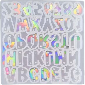 Light and Shadow Ornaments Resin Earrings Silicone Mold Small Letter Holographic Decorative Pendant Mold for DIY Crafts