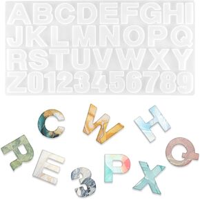 Silicone Alphabet Resin Molds Alphabet Resin Mold Reversed Alphabet Silicone Molds for Epoxy Silicone Letter Molds for Resin Casting, for DIY Craft Casting, Letter Jewelry Making