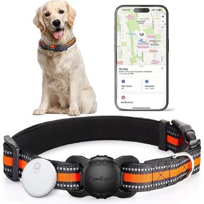 Dog Tracker Collar, No Monthly Fee Cat Tracker Collar(Only iOS), Compatible with Apple FindMy App, Reflective FinderTag Smart Collars, Anti-Lost, Key Finder for Pets/Items（NOT GPS）