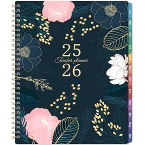Teacher Planner 2025-2026 - Teacher Lesson Planner, JULY 2025 - JUNE 2026, 8.5" x 11", Weekly & Monthly Planner 2025-2026 Academic Year, Colorful Tabs, Pocket, Quotes, Holidays