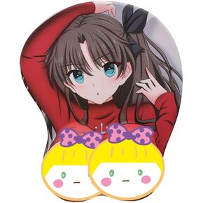 Fate/Rin Tohsaka 3d Funny Mousepad Anime Mouse Mouse مع معصم Mouse Gaming Mouse Mat Sister Silicone Rist Respors for Office 2way Skin (Tohsaka 1)