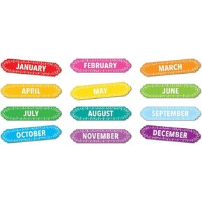 Ashley Products Magnetic Die Cut Timesavers & Labels ، أشهر من السنة ، حلقات الطباشير ، 12 قطعة