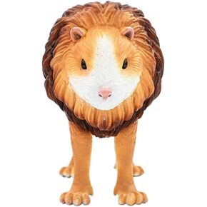 Randimals Lion Figurine Toy Hamster Face 5", Premium Hard Rubber Animal Action Figure Toy, Hybrid Friend Encourages Adventure & Imagination