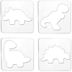 CRASPIRE 4PCS Acrylic Quilting Templates Dinosaur Tyrannosaur Sewing Tools Kit Quilting Rulers DIY Sewing Tools Leather Cutting Stencils for Quilting Handwork