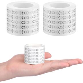 2 Rolls Star Crandable Tape Tape Tape Star Docts ملصقات مخطط الكتب 37.5 مم 10M 1000 تسميات