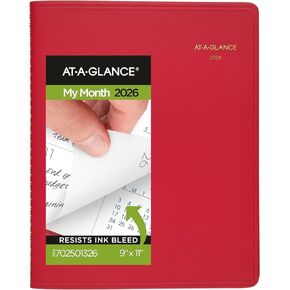 AT-A-GLANCE 2026 Planner, Monthly, 15-Month, 9" x 11", Large, Red (702501326)