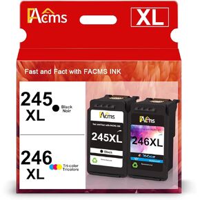 PG-245XL CL-246XL Ink Cartridge Replacement for Canon 245XL 246XL (Black Color,2-Pack) 245 246 PG245 CL246 XL to MX490 TR4520 TS3322 TR4522 TR4500 TS3122 TS3300 MX492 MG2522 TS3320 TS3100 Printer