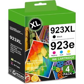 923xl 923E 923 Ink Cartridges Combo Pack Replacement for HP 923e Ink Cartridges Compatible with OfficeJet 8120 8122e 8123 OfficeJet Pro 8130 8135e 8138e 8139e Printer (Black Cyan Magenta Yellow