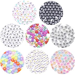 ToBeIT 800Pcs Glow Number Beads Mix Acrylic Beads Glow in Dack Beads for DIY Jewelry Making (bgglow-Color)