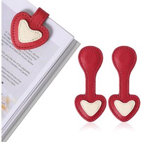 Magnetic Bookmark Leather Cat Heart Book Mark Clips Set Book Markers for Cat Lover Gifts Magnet Page Clips for Women Men Reader Teachers Students Book Lovers (Black Cat Magnetic Bookmark-2Pcs)