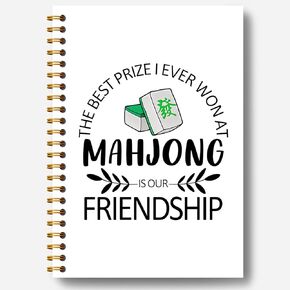 دفتر جوجن ماهجونغ للصداقة ، هدايا ماهجونغ للمجلة للنساء ، هدايا لمجلة Mahjong Players Journal ، Mahjong Hardcover Spiral Notebooks 5.5x8.3 Inch