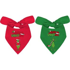 عيد الميلاد الكلب Bandanas Puppy وشاح - عيد ميلاد عيد الميلاد ملابس الكلب - 2 PCS قابلة للتعديل عطلة عيد ميلاد مثلث الكلب الكلب الكلب الكلاب المتوسطة كبيرة الكلاب