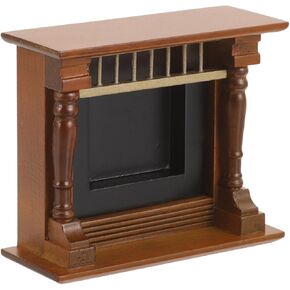 Coheali Miniature Wooden Fireplace ، Accsities Vintage Dollhouse Decoration ، 1:12 Dollhouse Miniature Furniture for Dolls Furniture