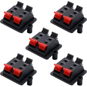 WP12-03B Straight Speaker Terminal Strip,Speaker Spring Connection Clip Terminals Strip Block Jointing Clamp Test Clip Jack Socket Push Release Connector 5Pcs