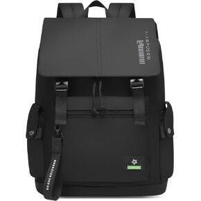 Sun Eight Wightweight Disual Backdack for Men Women ، Patt Daypack Daypack Fit 17.3 بوصة ، مقصورة كمبيوتر محمول للسفر ، المشي لمسافات طويلة ، العمل 35L (أسود)