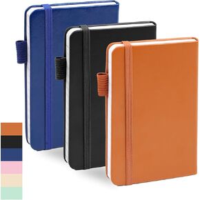 Azureal Small Noteboor ، 3Pack Pocket Notebook ، 3.5 "× 5.5" Mini Notebook 72 Sheets/Book (Black ، Blue ، Brown)