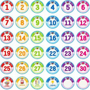 36pcs خط المحيط بقع لأرضية الفصول الدراسية - ملصقات علامات البقعة العدد للعودة إلى مستلزمات مدرس المدرسة