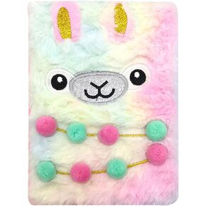 Fuzzy Plush Notebook Journal Cute Cartoon Bear Diary for Kids Girls Boys Writing Drawing (A5, 160 Lined Pages)