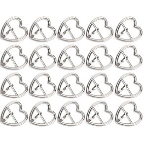 20pcs buckler buckles barmler bar bar على شكل قلب حزام حزام مشبك أحادي الشق