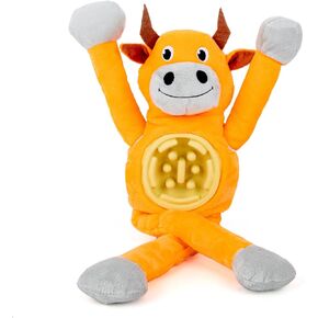 Squeaky Plush Dog Toys - Long-Lasting Chew-Resistant Puppy Feeding Toys for Small Medium Large Dogs, Cute Animal Interactive Toys with Slow Feeder Dog Bowl