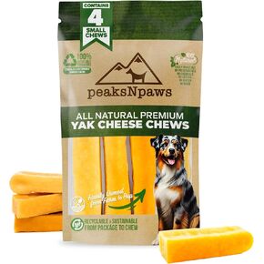 Himalayan Yak Chews, High Protein Cheese Sticks, Lactose Free, Natural, Long Lasting Dog Treat for Aggressive Chewers Under 15 lbs, 20 Small Treat Sticks, 100% Eco-Friendly Packaging