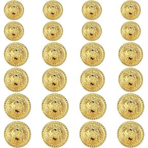 24 PCS أزرار ذهبية للسترة ، أزرار معطف الذهب أزرار السترة المعدنية الذهب مجموعة الأزرار النحاس النحاسية الأزرار أزرار الذهب للنساء الرجال دعاوى موحدة معطف الرياضة (1.5 سم ، 1.8 سم ، 2 سم)
