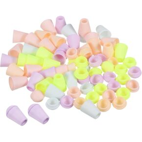 PATIKIL Bell End Stopper, 100 Pack Cord Rope Lock for Drawstring Bag, Purple Green Blue Pink Beige