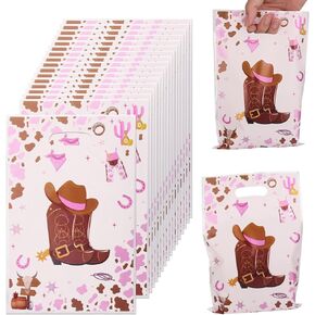 50pcs Cowboy Gift Bags, Western Theme Goodie Bags Decorative Western Cowboy Party Favor Treat Wrap Supplies Party Favor Supplies for Storing Snack Candy