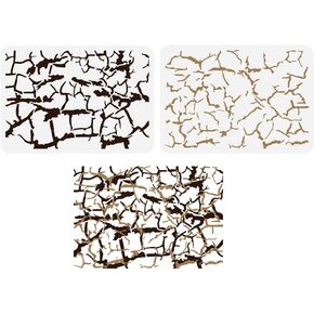 Phesinspire 2 PCS Crack Stencil للطلاء 8.3x11.7inch الشقوق القابلة لإعادة الاستخدام قالب الطلاء طبقة مكسورة الشق DIY دخن مستنسة للطلاء على حائط خشبي الأثاث الورقي الأثاث