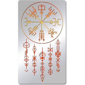 Benecreat Viking Painting Stencils ، 7 × 4 بوصة Celtic Viking علامات الفولاذ المقاوم للصدأ معد