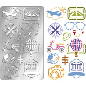 UniCraftale Travel Metalic Stencil for Craft Wood Burning Stains Steful Painting Stencil لنظارات الكاميرا في الهواء الساخن قابلة لإعادة الاستخدام لقواعد الطائر