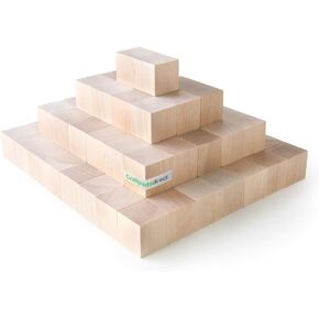 3/4 Inch Birch Wood Cubes (100-Pack) – Smooth Sanded Unfinished Blocks for Crafts, STEM Projects, Model Building & DIY