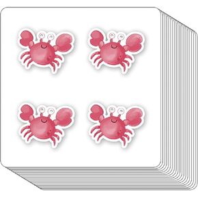 Crab Stickers 1in for Scrapbooking, Arts, Craft, Kids DIY, Calendars Journals 80-Pack
