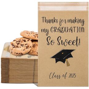 150 PCS 5 × 7.1 بوصة التخرج أكياس هدايا Candy Candy Cookie Buffet ذاتية اللصق.
