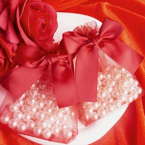 Esdallina 40 PCS 3.6 "X4.7" (9x12cm) Premium ShimeStip Bags Pink Wedding Wedding Facs Facs Jewelry Gift for Party Christmas Festival