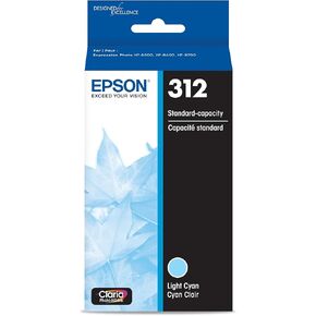 EPSON 312 Claria Photo HD Ink Standard Capacity Light Cyan Cartridge (T312520-S) Works with Expression Photo XP-8500, XP-8600, XP-8700, XP-15000