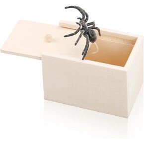 صندوق مخيف العنكبوت ، صندوق خشبي Scarebox ، العنكبوت المصنوع يدويًا ، هدايا عملية نكتة ممتعة للأطفال الكبار عيد الهالوين يوم أبريل