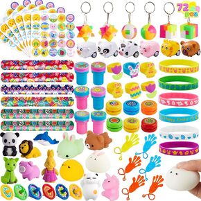Joyin 72pcs Party Party Party Favors مجموعة ، أيدي لزجة ، طوابع ، أساور ، سلاسل المفاتيح ، حلقات ، ملصقات لأحشاد سلة عيد الفصح ، حشو حقيبة عيد الفصح ، لوازم جائزة الفصول الدراسية ، لعبة Easter Egg