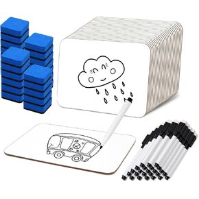 5 Pcs Small White Board 5 x 7 Inch Mini Dry Erase Board Small White Boards with Markers Erasers Double Sided Dry Erase Whiteboards for Students Classroom Meeting Voting Games Part(5)