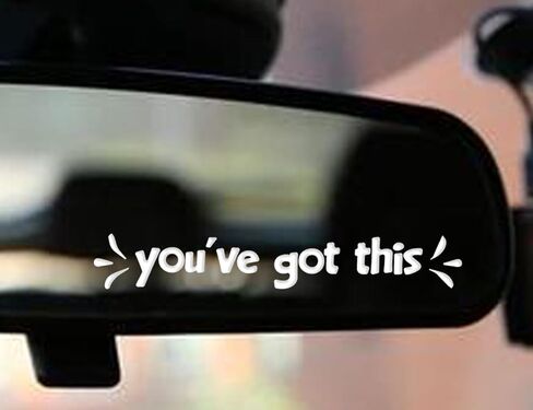 2 x You've Got This Car Rearview Mirror Decal, Vinyl Car Mirror Sticker, Non-Fading Car Decals, Inspirational Car Décor, Motivational Vinyl Decal, Bumper Sticker for Wall, Window, Vehicle (Black) in Saudi Arabia