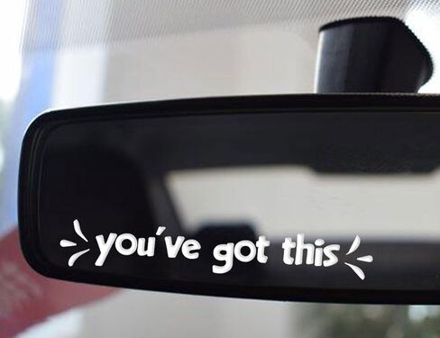 2 x You've Got This Car Rearview Mirror Decal, Vinyl Car Mirror Sticker, Non-Fading Car Decals, Inspirational Car Décor, Motivational Vinyl Decal, Bumper Sticker for Wall, Window, Vehicle (Black) in Saudi Arabia