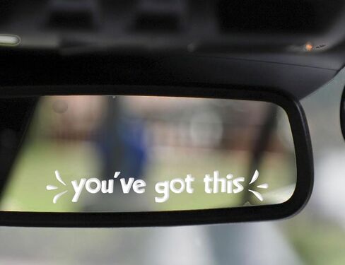 2 x You've Got This Car Rearview Mirror Decal, Vinyl Car Mirror Sticker, Non-Fading Car Decals, Inspirational Car Décor, Motivational Vinyl Decal, Bumper Sticker for Wall, Window, Vehicle (Black) in Saudi Arabia