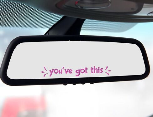 2 x You've Got This Car Rearview Mirror Decal, Vinyl Car Mirror Sticker, Non-Fading Car Decals, Inspirational Car Décor, Motivational Vinyl Decal, Bumper Sticker for Wall, Window, Vehicle (Black) in Saudi Arabia