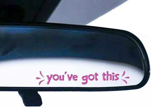 2 x You've Got This Car Rearview Mirror Decal, Vinyl Car Mirror Sticker, Non-Fading Car Decals, Inspirational Car Décor, Motivational Vinyl Decal, Bumper Sticker for Wall, Window, Vehicle (Black) in Saudi Arabia